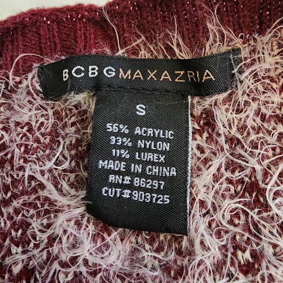 BCBG MAX AZRIA sweater wrap vest‎ women’s size S Plum white Aztec southwest EUC - Picture 7 of 8
